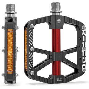 MTB Mountain Bike Pedal Platform Flat Bicycle Pedals Aluminum Alloy Non-Slip 9/16" Metal Bike Pedals with 3 Bearings for Road, BMX in Kuwait