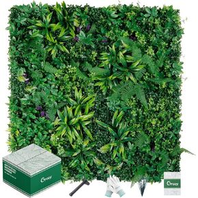 Artificial Boxwood Panels, Grass Wall Panels 12 Pack 20"x20", Privacy Hedge Fence Screen with UV Protection, Fake Greenery Backdrop for Indoor Wedding and Outdoor Garden Backyard