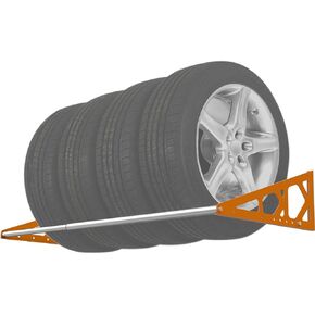 Tire Rack Adjustable 31"-56" Tire Rack Wall Mount Holder with Heavy Duty Telescopic RodsSteel 400 Pound Weight Capacity (Orange)