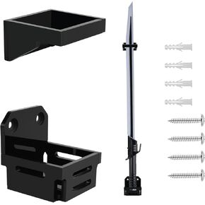 Cosmos 1 Set Lightsaber Wall Mount Stand Darksaber Display Holder Acrylic Black Lightsaber Wall Rack Dark Saber Stand for Vertical Displaying Darksaber, Lightsaber, Sword and Cue (Solid Black Color)