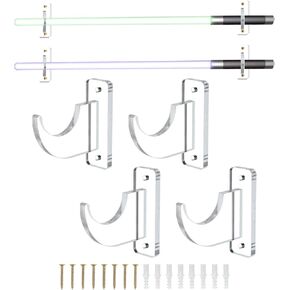 uxcell Sword Wall Mount Holder, 1 Set Acrylic Light Saber Display Hanger Wall-Mounted Sword Stand Display for Light Saber Sword Wall Bracket, Black