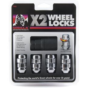 Gorilla Automotive (71641X) 14mm x 1.50 Thread Size Acorn Chrome X2 Wheel Lock, (Pack of 4)
