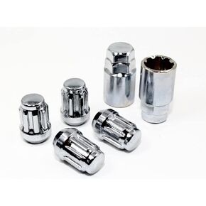 مجموعة من 4 أقفال عجلة موالف Veritek Chrome Acorn Bulge Tuner مقاس 12×1.5 مع مفتاحين لسيارة Toyota Scion Hyundai Kia Mazda نوع مخروطي الشكل VPE-40700SCH2