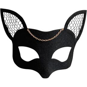 Amosfun Fox Sexy Mask Cosplay Mask Carnival Party Costumes Accessories Felt Mask Masquerade Mask for Women (Black)