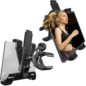 Treadmill Tablet Holder, Elliptical Tablet Holder for Treadmill Tablet Mount Clamp Indoor Exercise Stationary Spin Bike Tablet Holder for Mic Stand for iPad Pro 12.9 Air Mini Galaxy Tabs 5-13" Tablets
