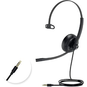 Yealink UH34 USB Headset with Microphone for PC Laptop, 3.5mm Headphone Noise Canceling&Volume Control, Teams Certified Work Office Headset