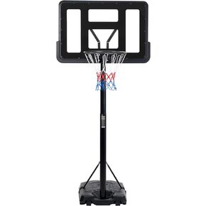Basketball Hoop Outdoor 10FT Adjustable Height Goal, Portable Basketball System with 44" Shatterproof Backboard & Wheels Basketball Equipment for Adults Teenagers Kids Indoor Outdoor Use 3+