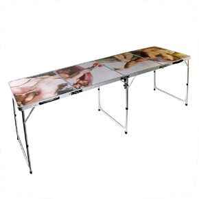 8' Folding Beer Pong Table with Bottle Opener