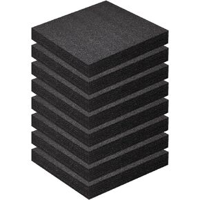Frienda 10 Pcs 12 x 12 x 2 Inch Customizable Polyethylene Foam Packing Foam Insert Sheets Thick Black Foam Sheet for Shipping Transport Case Inserts Replacement DIY Craft Projects Storage Organization