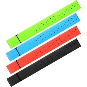 Oudain 4 Pcs Replacement Heart Rate Monitor Band, Soft Heart Rate Strap Armband Strap, Theory Fitness Adjustable Strap (0.8 x 14.2 Inch,Orange)