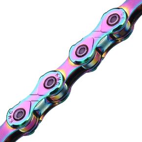 سلسلة KMC X12 ذات 12 سرعة، TI ذهبي/أسود، دراجة جبلية/طرق/حصى 12 سرعة: Shimano، SRAM، متوافق مع Campagnolo. 126 رابطًا، الرابط المفقود متضمن