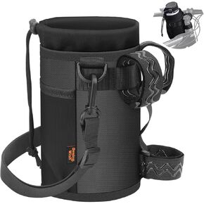 حامل زجاجة مياه للدراجة من Desing Wish 32oz - 40oz حامل أكواب الدراجة متعدد الثقوب لتثبيت حامل زجاجة ماء معزول للدراجة مع مشابك قابلة للإزالة غير قابلة للانزلاق وحلقة وحزام كتف (أسود) in Kuwait