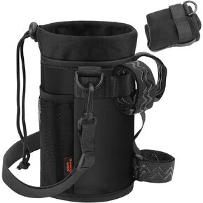 Desing Wish 12-40oz Silicone Bike Water Bottle Holder with Removable Non-Slip Straps, Multi-Holes Installing Bike Cup Holder Water Bottle Holder for Mountain Bike, eBike, Scooter - Black