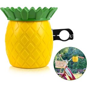 Tinideya Bike Pineapple Drink Holder, Cute Bicycle Coffee Cup Holder with Metal Clamp, Water Bottle Cages for Beach Cruiser Handlebars Accessories