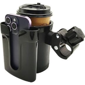 Bike Water Bottle Holder, Handlebar Bike Cup Holder with Phone Keys Holder, Bicycle Water Bottle Holder, Bike Water Bottle Cage for Bike, E-Bike, Scooter, Stroller, Wheelchair