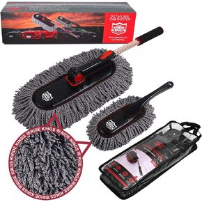 Car Duster Exterior Scratch Free,Soft Car Brush Kit for Car,Truck,SUV,RV and Motorcycle,Wax Cotton Hair,Car Dusters with Extendable Handle,Duster for car Cleaning,Dust Pollen Removing,No Lint