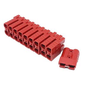 X-Haibei 10 (5 Pair) 50A 8 Gauge Battery Quick Connector, 8 AWG Winch Jumper Cables Quick Disconnect Plug for Trailer Forklift (RED)