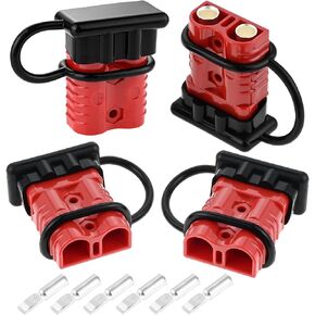 gohantee Wire Connector 4 Pack, 175A 12-36V Battery Quick Disconnect Wire Harness Plug Kit for 2 to 4 Gauge Cables, Battery Quick Connect for Car Bike ATV Winches Lifts Motors More - Set of 4, Red