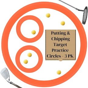 Putting Trainer and Golf Putting Aid – 3 Pk. Golf Target Circles (2X Sm. 12", 1x Lg. 36") Improve Your Putt and Chip Shot with Golf Chipping Practice and Putting Practice – by MAVIN Sports