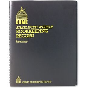 Dome 600 سجل مسك الدفاتر، غطاء فينيل بني، 128 صفحة، 8 1/2 × 11 صفحة