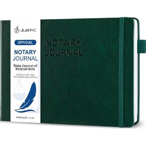 JUBTIC Notary Journal Log Book - Notary Public Journal of Notarial Acts - Notary Supplies with Privacy Guard– Horizontal, 378 Record Entries, 128 Numbered Pages, Hardcover, 10x7″ (Navy)