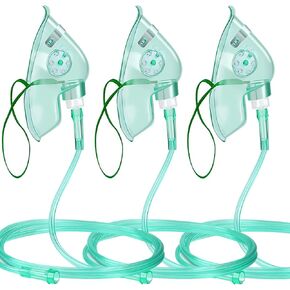 قناع الأكسجين Shishuyu 3 عبوات قناع الأكسجين القياسي للبالغين مع أنابيب بطول 6.6 بوصة وحزام مطاطي قابل للتعديل (مقاس XL) in Kuwait