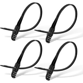 OKG Multi-Purpose Zip Tie Lock – 3-Digit Combo Cable Lock for Bicycle, Cabinet, Helmet, Skateboard, Fridge, Luggage, Barbecues, Stroller, Fence Door - 4 Pack (Black) in Kuwait