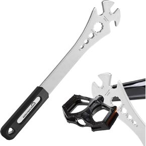4 in 1 Bicycle Bike Pedal Wrench Bicycle Pedal Removal Tool with 320mm Extra Long Handle Multifunctional 15mm 9/16in MTB Pedal Removal Wrench and 6-8-10mm Hexagon Hole for Biking Maintenance & Repair