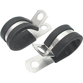 Allstar Performance ALL18300 3/16" Rubber Cushioned Aluminum Line Clamp, (Pack of 10),Black Metallic