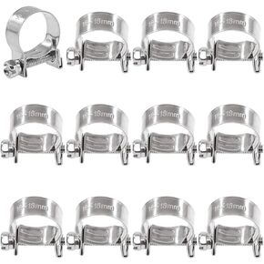 Swpeet 50Pcs 10 Sizes 304 Stainless Steel Mini Fuel Injection Line Style Hose Clamp Assortment Kit Perfect for Automotive, Agriculture, Plant & Construction