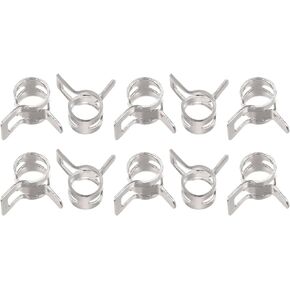 uxcell 10pcs 4mm Spring Band Type Action Fuel/Silicone Vacuum Hose Pipe Clamp Low Pressure Air Clip Clamp, Nickel Plated