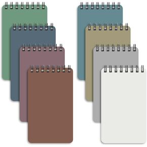 Pocket Notebook/Spiral Notebook - 8 Set Of Small Notebook Journal, Pocket Notepad with Thick Paper, 3" x 5" Journal for Women, Mini Notebook Journal Spiral Bound, 60 Lined Pages Per Note Pad -Morandi
