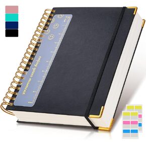 Spiral Notebook Journal 8.5" x 11", 300 Pages Hardcover Leather Lined Journals for Women Men, A4 Large College Ruled Notebooks with 100 GSM Thick Paper, Spiral Journal for Writing Work School, Pink