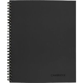 Cambridge Notebook, Business Notebook, 6-5/8" x 9-1/2", 80 Sheets, Legal Ruled, Flexible Cover, Wirebound, Gray (06672)