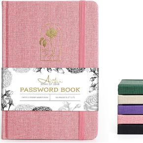 Molekaus Password Book Password Books for Seniors.Medium Size Password Book with Alphabetical Tabs Used for Internet Log in， Password Keeper Use for Home or Office ，5.2 * 7.7in Purple