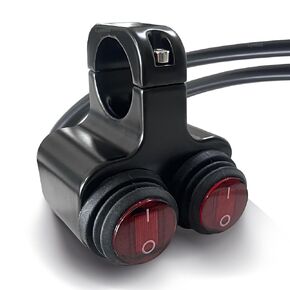 Motorcycle Handlebar Switch Waterproof ATV Handlebar Light Switch Aluminum Alloy Toggle Switch for Motorcycle Bike ATV UTV Scooters Fits 7/8"(22MM) Handlebars 2 Pieces