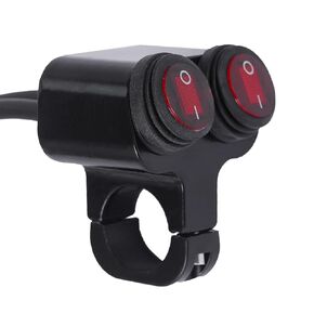 Motorcycle ATV LED Light Bar Switch, Headlight Fog Light Spotlights aux Light Switch for 12V ATV Mini Bike Dirt Bike - Fits 7/8" Handlebars Black