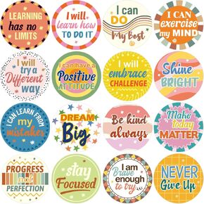 600PCS Growth Mindset Stickers Positive Sayings Inspiring Encouraging Affirmation Sticker Sheets for Planner