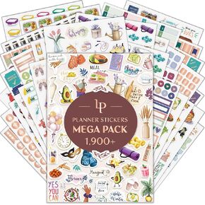 Legend Mega Sticker Pack – 1,900+ Small Stickers for Planner, Journal & Calendar – Aesthetic, Inspirational, Seasonal, Dates, Months, Holidays, Wellness & Budget Stickers – Planner Accessories
