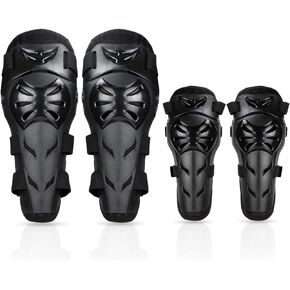Gute Knee Pads Elbow Pads 4Pcs - 2 in 1 Protective Elbow Guard/Knee and Shin Guards, Motorcycle Gear Set with Adjustable Knee Cap Pads Protector for Motocross ATV Skating