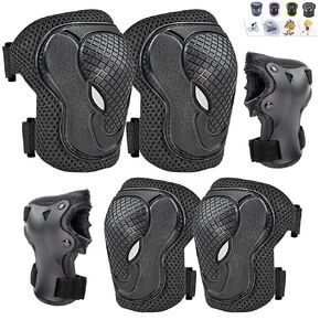 Knee Pads for Kids Knee Pads and Elbow Pads Set 6 in 1 Protective Gear Set for Boys Girls with Wrist Guard for Skateboarding Inline Roller Skating Cycling Scooter
