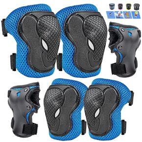 Knee Pads for Kids Knee Pads and Elbow Pads Set 6 in 1 Protective Gear Set for Boys Girls with Wrist Guard for Skateboarding Inline Roller Skating Cycling Scooter