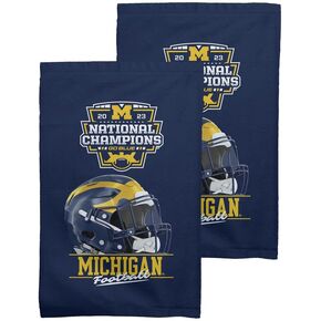 منشفة مشجعين للأبطال الوطنيين من Northwest NCAA Michigan Wolverines 2023 FBC، عبوة من قطعتين، 16 بوصة × 25 بوصة، Rally Home