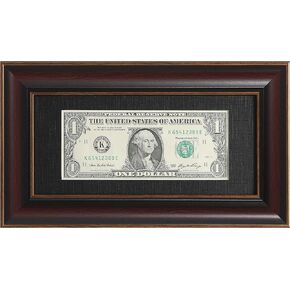 ELSKER&HOME Dollar Bill Frame with Black Matting, Easel Stand and Wall Hanger Included (1 Pack)