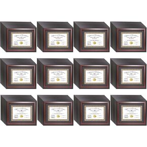 Creative Picture Frames 11x14-inch Mahogany Diploma Frame with Black Mat to Hold 8.5" x 11" Graduation Certificate Documents with Installed Wall Hanger