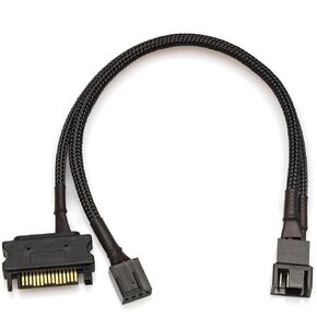 CRJ 15-Pin SATA to Three 3-Pin and 4-Pin PWM Sleeved Fan 12V Power Adapter Cable