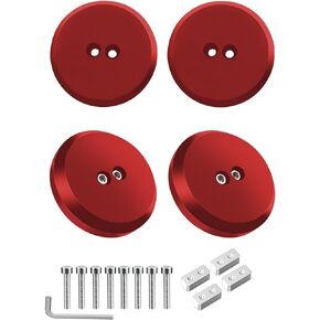 Samman Corvette Jack Pucks Billet Aluminum Jacking Puck Jack Pad Adapter Floor Jack Pad Compatible with 1997-2023 Corvette C5 C6 C7 C8/ Porsche 944 964 993 996 997 911 Boxster Cayman -(4 Pack Red)