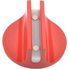 Universal Aluminum Grooved Magnetic Jack Pad Jacking Puck Pinch Weld (Slot Width 0.39 Inch) Frame Rail Adapter for Vehicles (Qty 1, Red)
