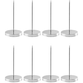 QWORK Desk Receipt Holder, 4 Pack Spike Stick Receipts Check Bill Fork Restaurant Check Spindle, Straight Rod Paper Holder, 5.5inch, Black