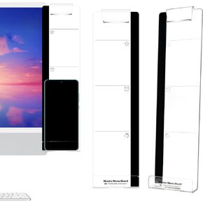 Monitor Memo Board, Office Desk Accessories 2 Pack, Monitor Message Board, Computer Memo Board, Monitor Note Holder, Message Memo Panel Monitor Side Panel with Phone Holder Suitable for Office Home